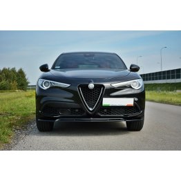 Накладка сплиттер на передний бампер Вар2 на Alfa Romeo Stelvio